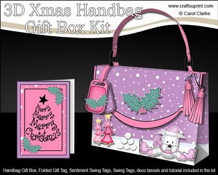 3D Westie Dog Xmas Handbag Treat or Favour Box Kit