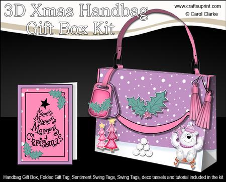 3D Ben Polar Bear Xmas Handbag Treat or Favour Box Kit