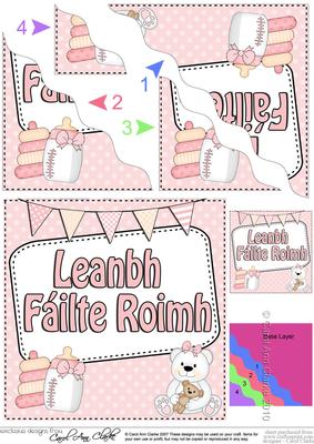 Irish Gaelic New Baby Girl Wavy Corner Side Stacker