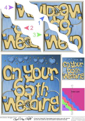 65th Wedding Anniversary Wavy Corner Side Stacker