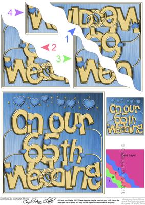 65th Wedding Anniversary Wavy Corner Side Stacker