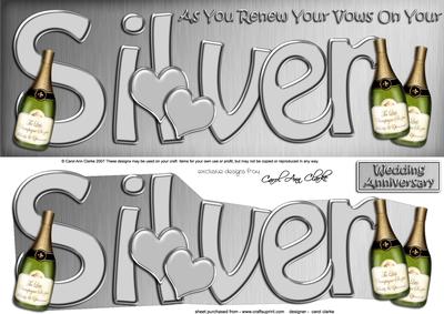 Large Dl Silver Anniversary Renewal of Vow 3D Decoupage