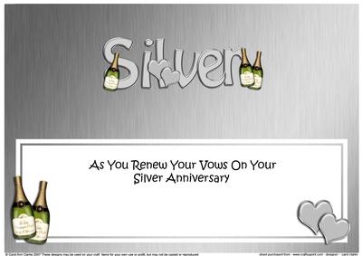 Large Dl Silver Anniversary Renewal of Vow Matching Insert