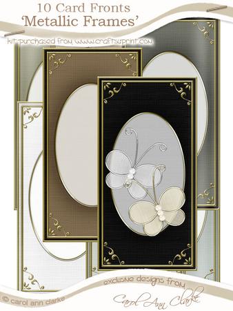 Dl 'gold Metallic Frame' Card Fronts Kit - Neutral Colours
