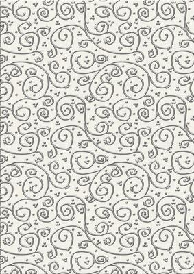 'metallic Swirls - Silver' Backing Paper - Shades of White