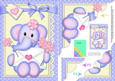 A5 Lola Elephant's Letter Scallop Corner Stacker
