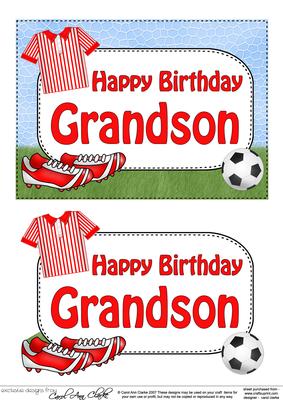 5x7 Birthday Grandson Football 3D Step by Step Decoupage