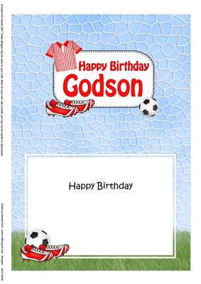 5x7 Birthday Godson Football Matching Insert