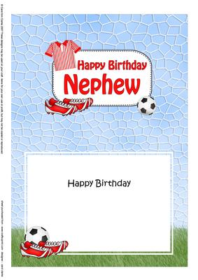 5x7 Birthday Nephew Football Matching Insert