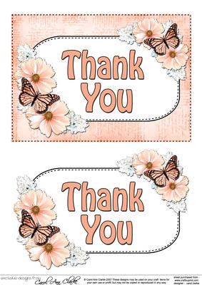 5x7 Thank You Flowers & Butterflies 3D Decoupage