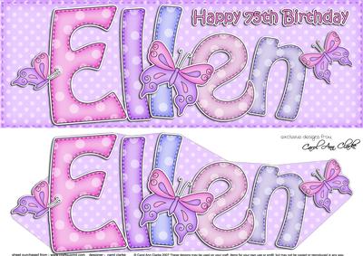 Large Dl 75th Birthday Ellen Butterflies Card & Decoupage