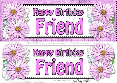 Large Dl Birthday Friend Daisies Floral 3D Decoupage