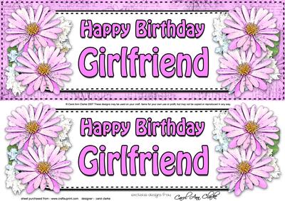 Large Dl Birthday Girlfriend Daisies Floral 3D Decoupage