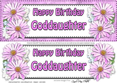 Large Dl Birthday Goddaughter Daisies Floral 3D Decoupage