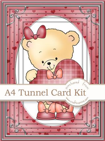 A4 Rosie's Heart in Pomegranate Tunnel Card Kit