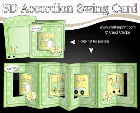 3D New Baby Accordion Swing Card