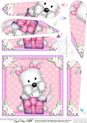 Jess Westie Dog's Present Fan Pyramage Topper