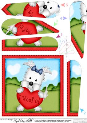 Jock Westie Dog's Love Fan Pyramage Topper