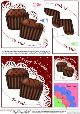Chocolate Birthday Shell Edged Corner Side Stacker