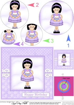 Girlz Roz's Cupcake Circle Pyramage Topper