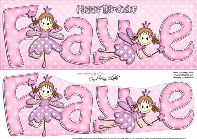 Large Dl Birthday Faye Fairy Quick Card N 3D Decoupage