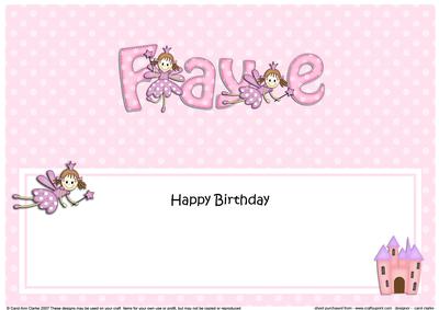 Large Dl Birthday Faye Fairy Matching Insert