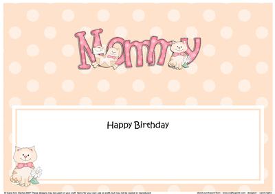 Birthday Mommy Cat Large Dl Matching Insert