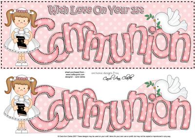 Large Dl 1st Communion Girlz Chrizy Card & 3D Decoupage
