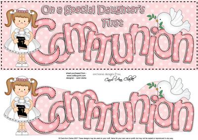 Large Dl Daughter 1st Communion Girlz Chrizy 3D Decoupage