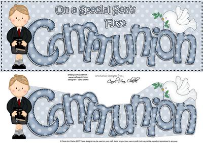 Large Dl Son 1st Communion Boyz Chriz 3D Decoupage