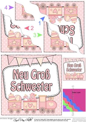 German New Baby Big Sister Wavy Corner Side Stacker