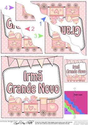 Portuguese New Baby Big Sister Wavy Corner Side Stacker