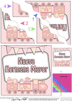 Spanish New Baby Big Sister Wavy Corner Side Stacker