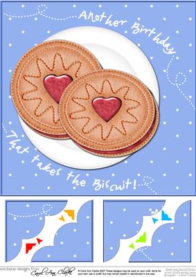 8 x 8 Jammy Dodgers Birthday Scalloped Corner Topper