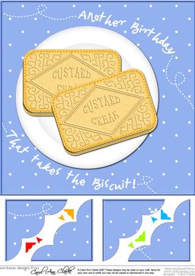 8 x 8 Custard Creams Birthday Scalloped Corner Topper
