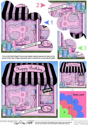 The Little Sewing Shop Shell Edged Corner Side Stacker