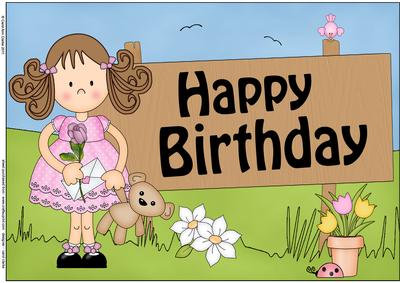 A4 Girlz Zoe's Teddy Birthday Card Topper
