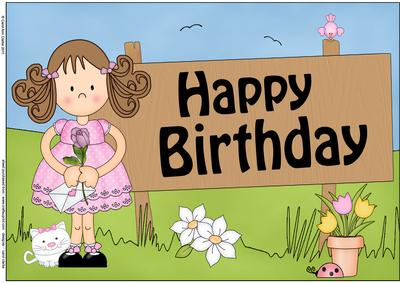 A4 Girlz Zoe's Rose Birthday Card Topper