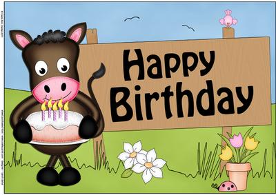 A4 Gigi Horse's Cake Birthday Card Topper