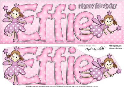 Large Dl Birthday Effie Fairy Quick Card N 3D Decoupage