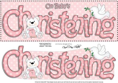 Large Dl Christening Teddy 3D Decoupage
