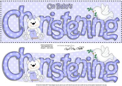Large Dl Christening Teddy 3D Decoupage