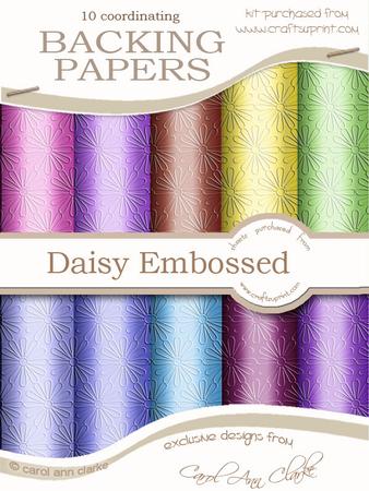 'daisy Embossed' Backing Paper Kit - Sorbet Colours