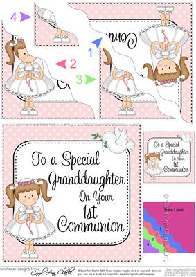 Special Granddaughter 1st Communion Wavy Corner Side Stacker