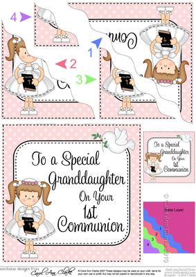 Special Granddaughter 1st Communion Wavy Corner Side Stacker