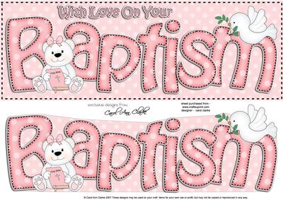 Large Dl Baptism Teddy 3D Decoupage
