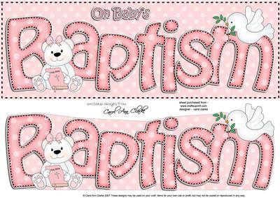 Large Dl Baptism Teddy 3D Decoupage