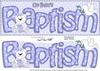 Large Dl Baptism Teddy 3D Decoupage