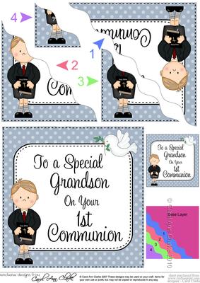 Special Grandson 1st Communion Wavy Corner Side Stacker