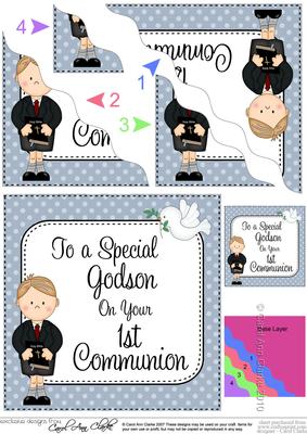 Special Godson 1st Communion Wavy Corner Side Stacker